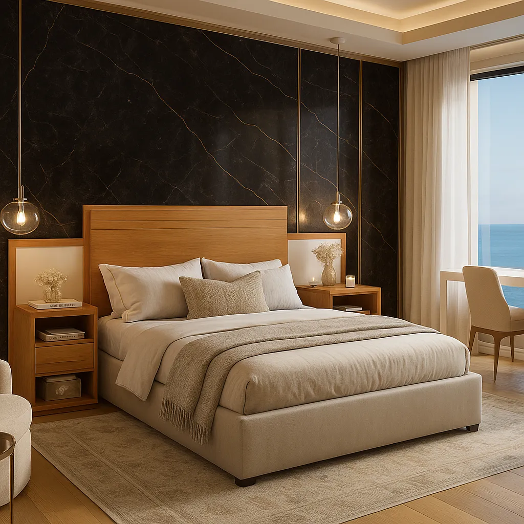 2) Caselli Store Dinamarca – Cabeceira com Criado-Mudo Integrado