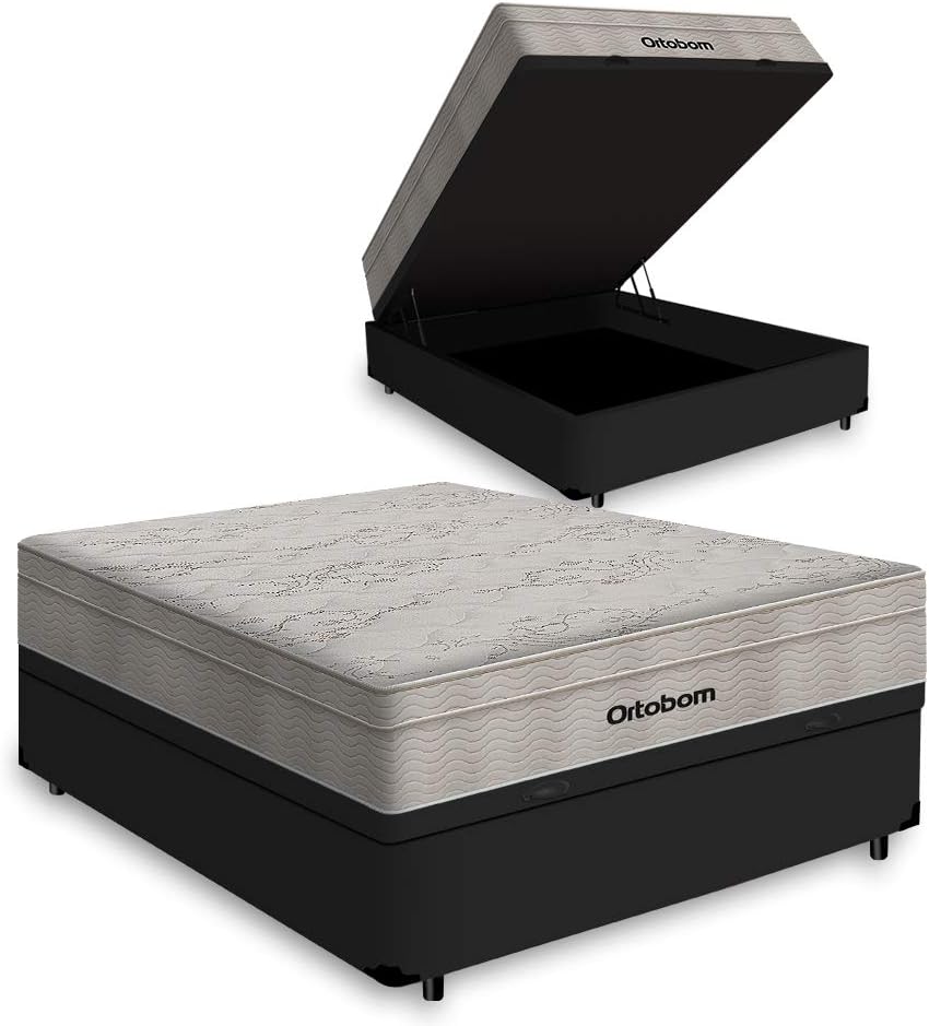 3) Ortobom Airtech Spring Pocket – Cama Box Ortopédica com Baú