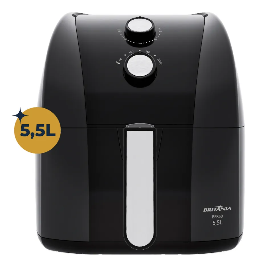 Air Fryer Britânia 5,5L 1500W Antiaderente Redstone BFR50