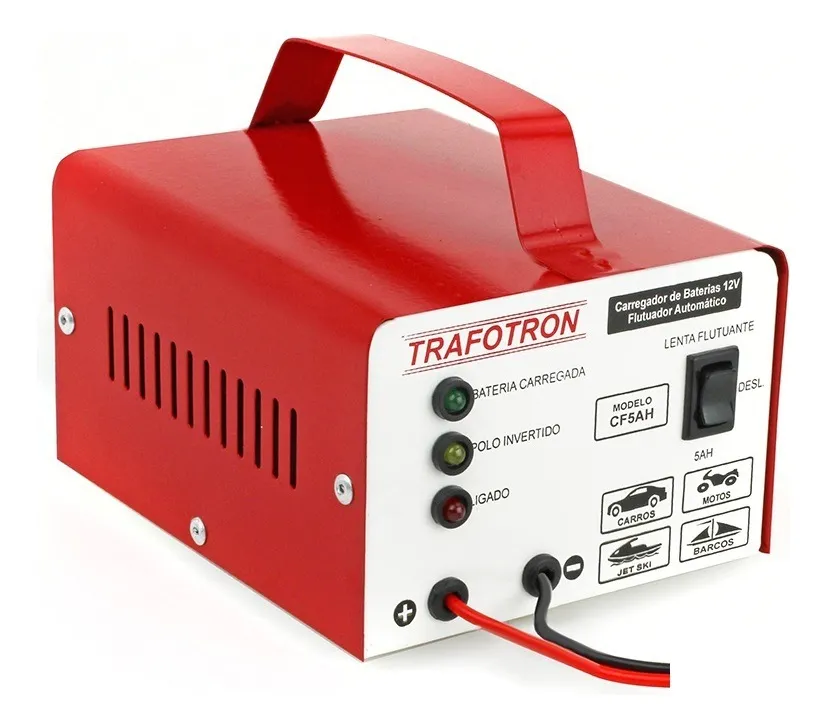2) Carregador de Baterias 12V Flutuador Automático Trafotron CF5AH