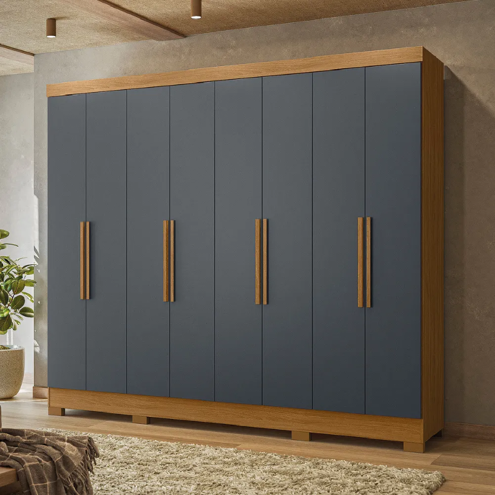 3) Guarda-Roupas Casal Diplomata Moval 8 Portas 4 Gavetas