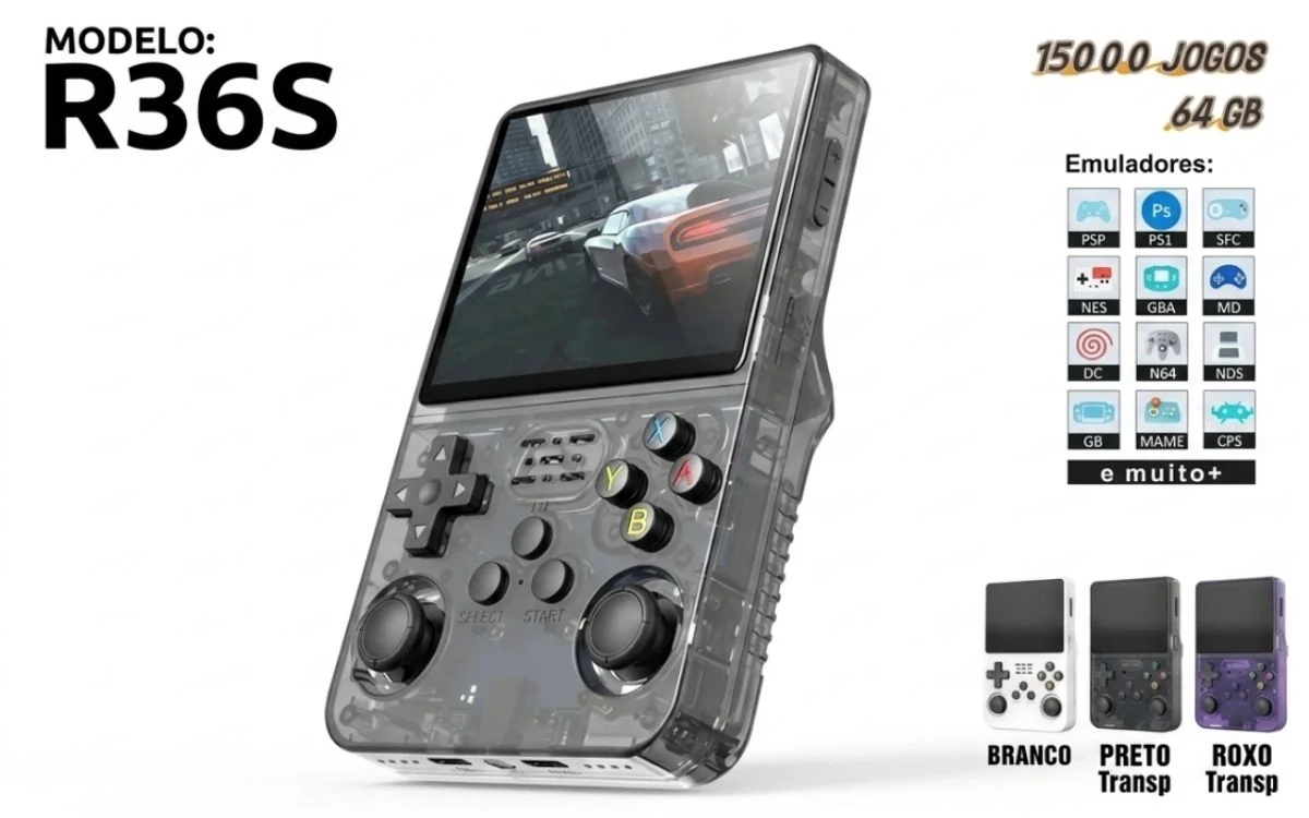 Console Portátil R36S é bom? Vale a pena? Review Completo